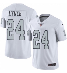 Men's Nike Oakland Raiders #24 Marshawn Lynch Limited White Rush Vapor Untouchable NFL Jersey