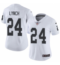 Women's Nike Oakland Raiders #24 Marshawn Lynch White Vapor Untouchable Limited Player NFL Jersey