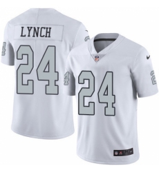 Youth Nike Oakland Raiders #24 Marshawn Lynch Limited White Rush Vapor Untouchable NFL Jersey