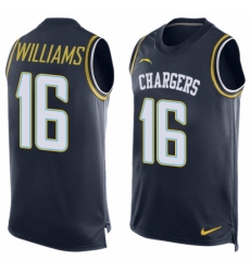 Men's Nike Los Angeles Chargers #16 Tyrell Williams Limited Navy Blue Player Name & Number Tank Top NFL Jersey