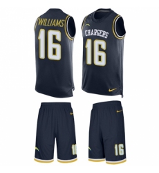 Men's Nike Los Angeles Chargers #16 Tyrell Williams Limited Navy Blue Tank Top Suit NFL Jersey