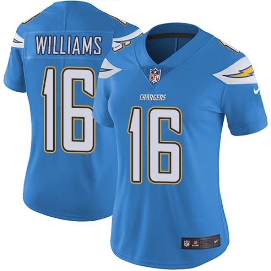 Women's Nike Los Angeles Chargers #16 Tyrell Williams Electric Blue Alternate Vapor Untouchable Limited Player NFL Jersey Women's Nike Los Angeles Chargers #16 Tyrell Williams Electric Blue Alternate Vapor Untouchable Limited Player NFL Jersey