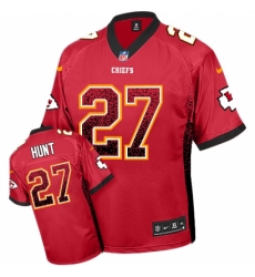 Men's Nike Kansas City Chiefs #27 Kareem Hunt Elite Red Drift Fashion NFL Jersey