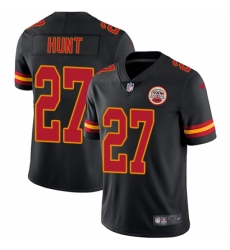 Men's Nike Kansas City Chiefs #27 Kareem Hunt Limited Black Rush Vapor Untouchable NFL Jersey