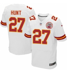 Men's Nike Kansas City Chiefs #27 Kareem Hunt White Vapor Untouchable Elite Player NFL Jersey