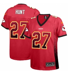 Women's Nike Kansas City Chiefs #27 Kareem Hunt Elite Red Drift Fashion NFL Jersey