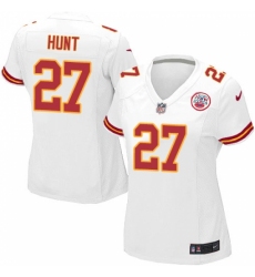 Women's Nike Kansas City Chiefs #27 Kareem Hunt Game White NFL Jersey