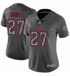 Women's Nike Kansas City Chiefs #27 Kareem Hunt Gray Static Vapor Untouchable Limited NFL Jersey