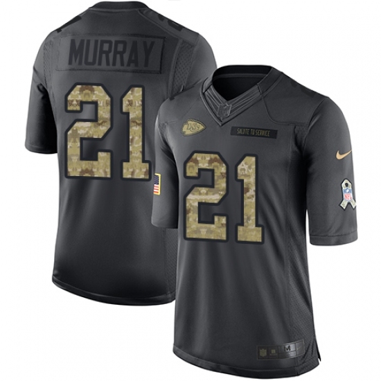 Men's Nike Kansas City Chiefs #21 Eric Murray Limited Black 2016 Salute to Service NFL Jersey Men's Nike Kansas City Chiefs #21 Eric Murray Limited Black 2016 Salute to Service NFL Jersey