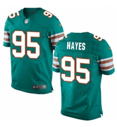 Men's Nike Miami Dolphins #95 William Hayes Elite Aqua Green Alternate NFL Jersey