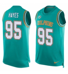 Men's Nike Miami Dolphins #95 William Hayes Limited Aqua Green Player Name & Number Tank Top NFL Jersey