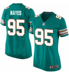 Women's Nike Miami Dolphins #95 William Hayes Game Aqua Green Alternate NFL Jersey