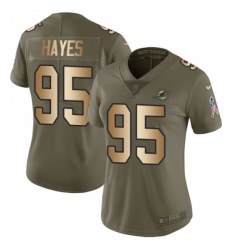 Women's Nike Miami Dolphins #95 William Hayes Limited Olive/Gold 2017 Salute to Service NFL Jersey