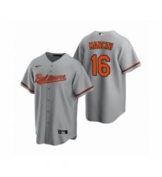 Men's Baltimore Orioles #16 Trey Mancini Nike Gray Replica Road Jersey