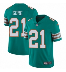 Men's Nike Miami Dolphins #21 Frank Gore Aqua Green Alternate Vapor Untouchable Limited Player NFL Jersey