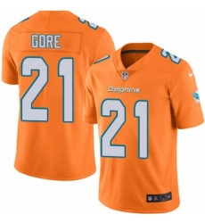 Men's Nike Miami Dolphins #21 Frank Gore Elite Orange Rush Vapor Untouchable NFL Jersey