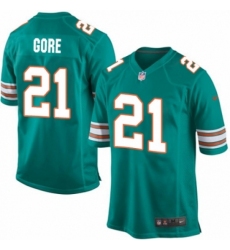 Men's Nike Miami Dolphins #21 Frank Gore Game Aqua Green Alternate NFL Jersey