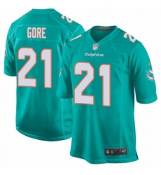Men's Nike Miami Dolphins #21 Frank Gore Game Aqua Green Team Color NFL Jersey