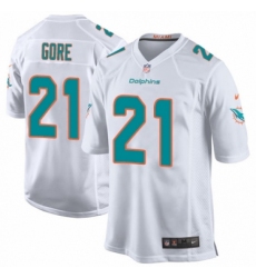 Men's Nike Miami Dolphins #21 Frank Gore Game White NFL Jersey