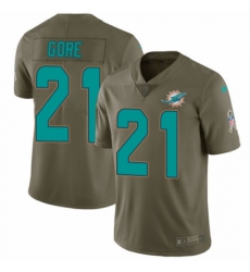 Men's Nike Miami Dolphins #21 Frank Gore Limited Olive 2017 Salute to Service NFL Jersey