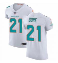Men's Nike Miami Dolphins #21 Frank Gore White Vapor Untouchable Elite Player NFL Jersey
