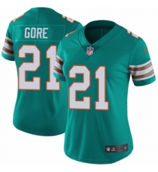 Women's Nike Miami Dolphins #21 Frank Gore Aqua Green Alternate Vapor Untouchable Limited Player NFL Jersey