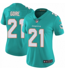 Women's Nike Miami Dolphins #21 Frank Gore Aqua Green Team Color Vapor Untouchable Elite Player NFL Jersey