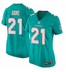 Women's Nike Miami Dolphins #21 Frank Gore Game Aqua Green Team Color NFL Jersey