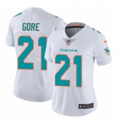 Women's Nike Miami Dolphins #21 Frank Gore White Vapor Untouchable Elite Player NFL Jersey
