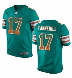 Men's Nike Miami Dolphins #17 Ryan Tannehill Elite Aqua Green Alternate Drift Fashion NFL Jersey