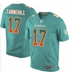 Men's Nike Miami Dolphins #17 Ryan Tannehill Elite Aqua Green Home Drift Fashion NFL Jersey