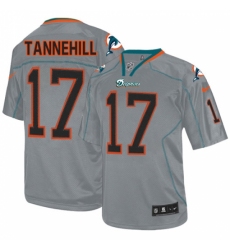 Men's Nike Miami Dolphins #17 Ryan Tannehill Elite Lights Out Grey NFL Jersey