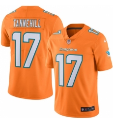 Men's Nike Miami Dolphins #17 Ryan Tannehill Elite Orange Rush Vapor Untouchable NFL Jersey