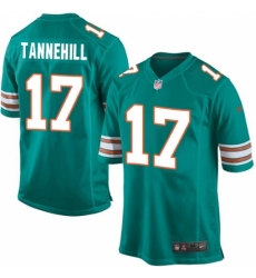 Men's Nike Miami Dolphins #17 Ryan Tannehill Game Aqua Green Alternate NFL Jersey