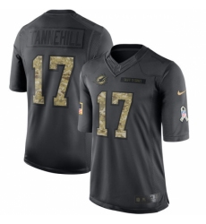Men's Nike Miami Dolphins #17 Ryan Tannehill Limited Black 2016 Salute to Service NFL Jersey