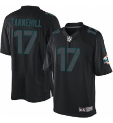 Men's Nike Miami Dolphins #17 Ryan Tannehill Limited Black Impact NFL Jersey