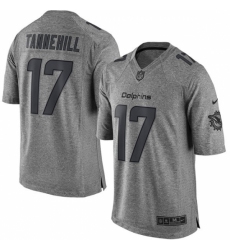 Men's Nike Miami Dolphins #17 Ryan Tannehill Limited Gray Gridiron NFL Jersey