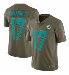Men's Nike Miami Dolphins #17 Ryan Tannehill Limited Olive 2017 Salute to Service NFL Jersey