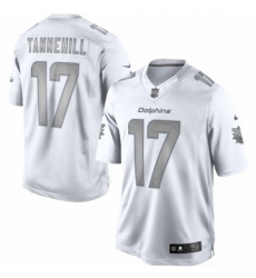 Men's Nike Miami Dolphins #17 Ryan Tannehill Limited White Platinum NFL Jersey