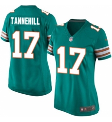 Women's Nike Miami Dolphins #17 Ryan Tannehill Game Aqua Green Alternate NFL Jersey