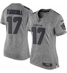 Women's Nike Miami Dolphins #17 Ryan Tannehill Limited Gray Gridiron NFL Jersey