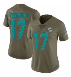 Women's Nike Miami Dolphins #17 Ryan Tannehill Limited Olive 2017 Salute to Service NFL Jersey
