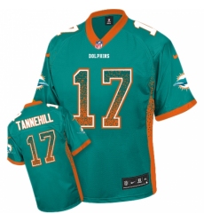Youth Nike Miami Dolphins #17 Ryan Tannehill Elite Aqua Green Drift Fashion NFL Jersey