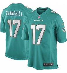 Youth Nike Miami Dolphins #17 Ryan Tannehill Game Aqua Green Team Color NFL Jersey