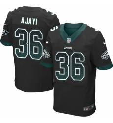 Men's Nike Philadelphia Eagles #36 Jay Ajayi Elite Black Alternate Drift Fashion NFL Jersey