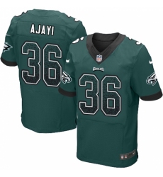 Men's Nike Philadelphia Eagles #36 Jay Ajayi Elite Midnight Green Home Drift Fashion NFL Jersey