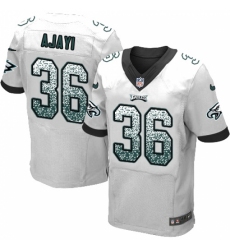 Men's Nike Philadelphia Eagles #36 Jay Ajayi Elite White Road Drift Fashion NFL Jersey