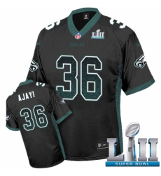 Men's Nike Philadelphia Eagles #36 Jay Ajayi Limited Black Drift Fashion Super Bowl LII NFL Jersey
