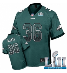 Men's Nike Philadelphia Eagles #36 Jay Ajayi Limited Midnight Green Drift Fashion Super Bowl LII NFL Jersey