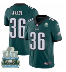 Men's Nike Philadelphia Eagles #36 Jay Ajayi Midnight Green Team Color Vapor Untouchable Limited Player Super Bowl LII Champions NFL Jersey